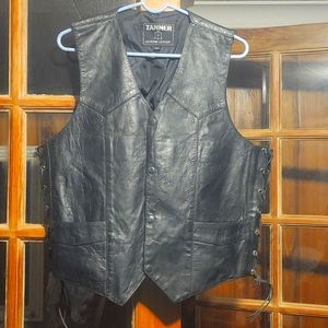 Men's Leather Biker Vest